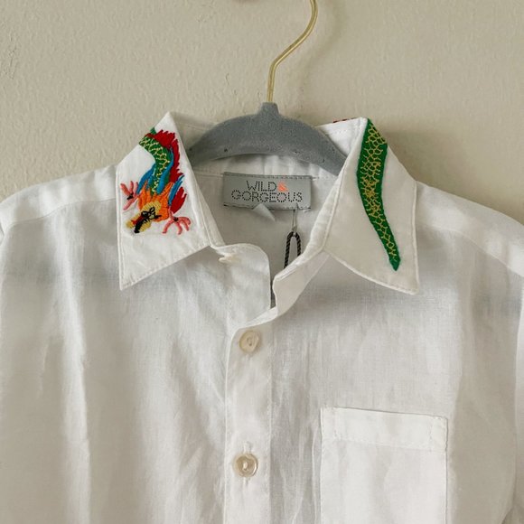 Wild & Gorgeous Toddler Dragon Button Down Shirt 3T - Picture 4 of 7